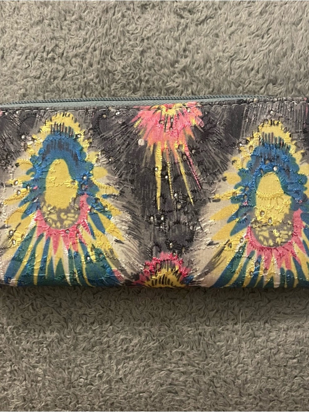Depeche Mode Multicolor Patterned Zip-Around Wallet NWOT
